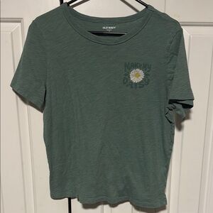 Old Navy Green Graphic Women's Top